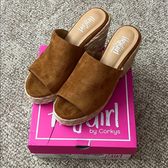 Corkys Shoes - Corkys Suede Wedge Sandals